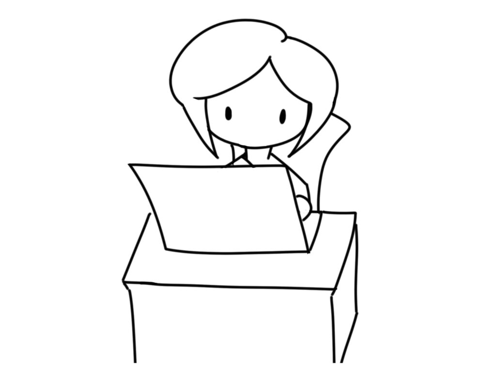 ノートパソコンで仕事する女性